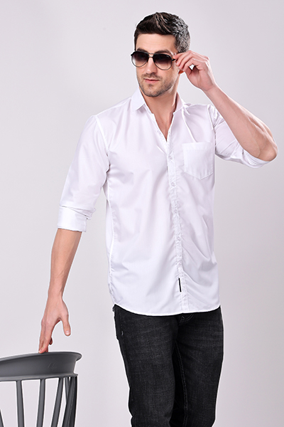 MENS PLAIN WHITE SHIRT(W-8)